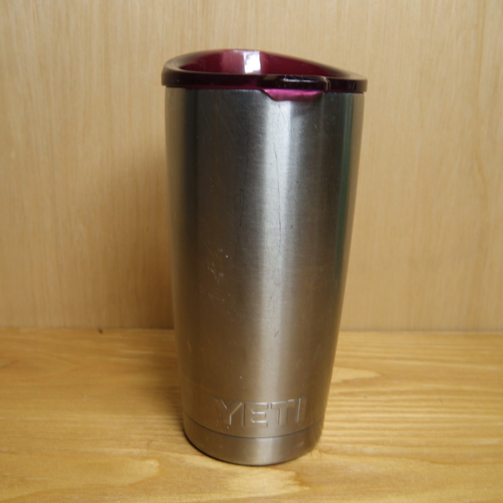 YETI Rambler 20 oz Tumbler Stainless Steel with Purple Bubba Lid Replacement
